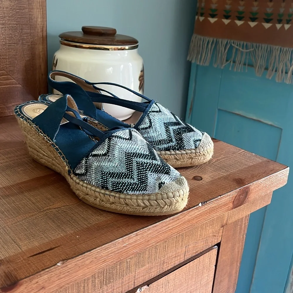 Blue Patterned Espadrilles - Picture 2 of 4
